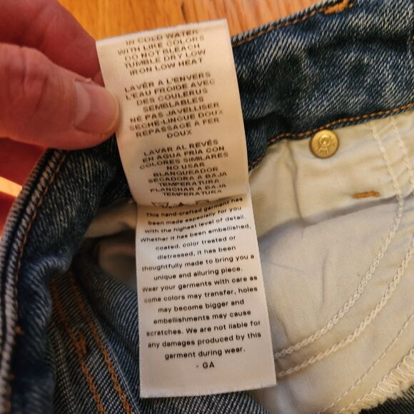 Good American Good Legs Cigarette Jeans w Distressed Hem, Blue 842, Sz 4/27 - Picture 8 of 8